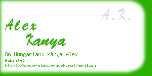 alex kanya business card