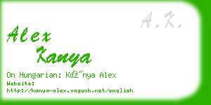 alex kanya business card